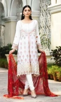 Viscose Embroidered & Dyed Front  Printed Back & Sleeves  Chiffon Dupatta  Dyed Trouser  Emb Border+Emb Sleeves Patti