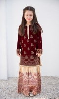 Fabric: Velvet shirt and silk shahrara