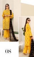 Embroidered Lawn Shirt Embroidered Chiffon Dupatta Dyed Trouser