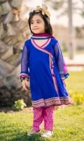 Chiffon Embroidered Girls 3 Piece Suit