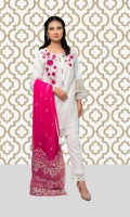 Embroidered Cotton Net Stitched 3 Piece Suit