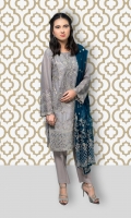 Embroidered Cotton Net Stitched 3 Piece Suit