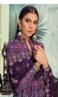 Jacquard Cambric Shirt  With Heavy Embroidered Front Jacquard Cambric With Heavy Embroidered Back Jacquard Cambric Embroidered Sleeves Embroidered Bamber Chiffon Dupatta Dyed Cotton Trouser