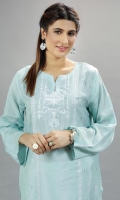 Sea Green embroidered shirt with adda work details.
