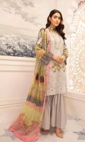 Chikenkari Sequence Lawn Shirt Chiffon Dupata Plain Trouser