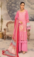 Chikenkari Sequence Lawn Shirt Chiffon Dupata Plain Trouser