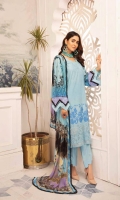 Chikenkari Sequence Lawn Shirt Chiffon Dupata Plain Trouser