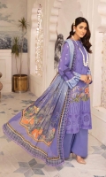 Chikenkari Sequence Lawn Shirt Chiffon Dupata Plain Trouser