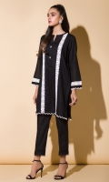 Black Jacquard With Lace Full Sleeves Fancy Buttons