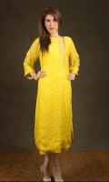 Yellow canary cotton-net with applique/handwork embroidery. Yellow trousers.  Yellow stole.
