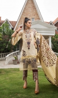 EMB PRINTED LAWN SHIRT : 3 MTR DYED TROUSER : 2.5 MTR  PRINTED LAWN DUPATTA : 2.5 MTR ACCESSORIES LACE : 1 PC