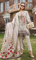 EMB PRINTED LAWN SHIRT : 3 MTR PRINTED TROUSER : 2.5 MTR  PRINTED LAWN DUPATTA : 2.5 MTR ACCESSORIES SLEECES PATCH : 2 PCS