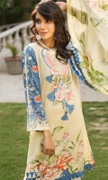 EMB PRINTED LAWN SHIRT : 3 MTR PRINTED TROUSER : 2.5 MTR  JACQUARD PRINTED LAWN DUPATTA : 2.5 MTR ACCESSORIES 3D FLOWER : 1 PC LACE : 1 PC