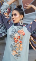 EMB PRINTED LAWN SHIRT : 3 MTR PRINTED TROUSER : 2.5 MTR  JACQUARD PRINTED LAWN DUPATTA : 2.5 MTR ACCESSORIES 3D FLOWER : 2 PC