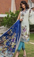 EMB PRINTED LAWN SHIRT : 3 MTR DYED TROUSER : 2.5 MTR  PRINTED LAWN DUPATTA : 2.5 MTR ACCESSORIES LACE : 1 PC