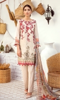 Shirt Front: Digital Printed Embroidered Lawn Shirt Back & Sleeves: Digital Printed Lawn Dupatta: Digital Printed Chiffon Trouser: Embroidered Cambric