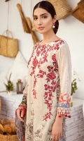 Shirt Front: Digital Printed Embroidered Lawn Shirt Back & Sleeves: Digital Printed Lawn Dupatta: Digital Printed Chiffon Trouser: Embroidered Cambric