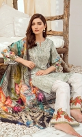 Shirt Front: Digital Printed Embroidered Lawn Shirt Back & Sleeves: Digital Printed Lawn Dupatta: Digital Printed Chiffon Trouser: Dyed Cambric Trouser Lace: Organza Embroidered
