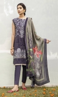 Front: Embroidered Printed Linen Back & Sleeves: Printed Linen Dupatta: Viscose Printed Shawl Trouser: Dyed Linen Daman Patch: Organza Embroidered 