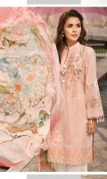 Lawn Embroidered Front  Lawn Embroidered Back  Lawn Embroidered Sleeves  Lawn Embroidered Border for Front and Back  Lawn Printed Facing  Crinkle Chiffon Printed Dupatta  Plain Trouser