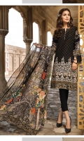 Lawn Embroidered Front Lawn Embroidered Back Lawn Printed Sleeves Lawn Printed Border for Front and Back Lawn Printed Facing Crinkle Chiffon Printed Dupatta Plain Trouser