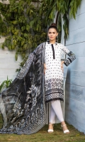 LAWN EMBROIDERED FRONT LAWN PRINTED BACK AND SLEEVES ORGANZA EMBROIDERED NECKLINE PATTI ORGANZA EMBROIDERED BORDER FOR FRONT AND SLEEVES CHIFFON PRINTED DUPATTA PLAIN TROUSER
