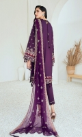 Embroidered Lawn Front Dyed Lawn Back Embroidered Lawn Sleeves Embroidered Lawn Sleeves Border Embroidered Lawn Front & Back Border Embroidered Chiffon Dupatta Dyed Organza Dyed Trouser