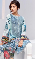 Digital Printed Shirt Embroidered Neck Patch Embroidered Front Border Patch Digital Printed Chiffon Dupatta Dyed Trouser