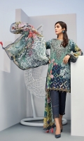 Digital Printed Shirt Embroidered Neck Patch Digital Printed Chiffon Dupatta Dyed Trouser
