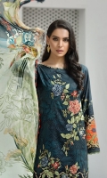 Digital Printed Embroidered Shirt Embroidered Front Border Digital Printed Chiffon Dupatta Dyed Trouser  Dyed Organza Patch