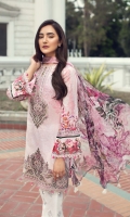 Digital Printed Shirt Embroidered Neck Patch Embroidered Trouser Patch Embroidered Front Border Digital Printed Chiffon Dupatta Dyed Trouser