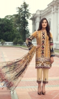 Digital Printed Shirt Embroidered Front Border Patch Embroidered Trouser Patch Digital Printed Chiffon Dupatta Dyed Trouser