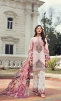 Digital Printed Shirt Embroidered Neck Patch Embroidered Trouser Patch Embroidered Front Border Digital Printed Chiffon Dupatta Dyed Trouser
