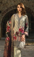 Printed Viscose Net Dupatta Printed Linen Shirt Embroidered Front Border Patch Embroidered Neck Patti Dyed Trouser 
