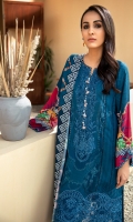 Digital Printed Embroidered Linen Shirt Digital Printed Viscose Net Dupatta Embroidered Neck & Border Patch Dyed Linen Trouser