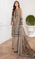EMBROIDERED CHIFFON FRONT PANNEL EMBROIDERED CHIFFON FRONT SIDE PANNELS EMBROIDERED CHIFFON BACK PANNEL EMBROIDERED CHIFFON BACK SIDE PANNELS EMBROIDERED CHIFFON SLEEVES EMBROIDERED SLEEVES BORDERS EMBROIDERED FRONT & BACK BORDER EMBROIDERD ORGANZA DUPATTA EMBROIDERD DUPATTA BORDERS EMBROIDERED TROUSER PATCH DYED TROUSER