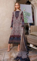 Printed Lawn Shirt : 3 Meters Printed Lawn Dupatta : 2.5 Meters Dyed Lawn Trouser : 2.5 Meters