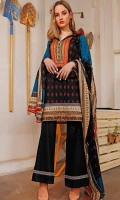 Printed Lawn Shirt : 3 Meters Printed Lawn Dupatta : 2.5 Meters Dyed Lawn Trouser : 2.5 Meters