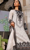 Printed Lawn Shirt : 3 Meters Printed Lawn Dupatta : 2.5 Meters Dyed Lawn Trouser : 2.5 Meters