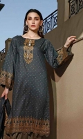 Printed Lawn Shirt : 3 Meters Printed Lawn Dupatta : 2.5 Meters Dyed Lawn Trouser : 2.5 Meters