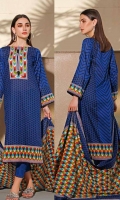 Printed Lawn Shirt : 3 Meters Printed Lawn Dupatta : 2.5 Meters Dyed Lawn Trouser : 2.5 Meters