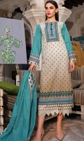Printed Lawn Shirt : 3 Meters Printed Lawn Dupatta : 2.5 Meters Dyed Lawn Trouser : 2.5 Meters