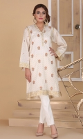 printed and embroidered lawn kurta with buttons.