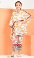 Printed Kaftan Paired With Printed Bell Bottom