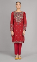 Printed and Embellished Wider Width Khaddar Shirt 2.5Mtr Dyed Khaddar Shalwar 2.5Mtr