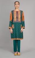 Printed and Embellished Wider width khaddar Shirt 2.5