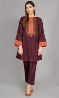 Printed and Embellished wider width khaddar shirt 2.5