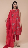 Printed Wider Width Lawn Shirt(2.50m) Printed & Embroidered Cotton Lawn Dupatta(2.50m) Dyed Cambric Shalwar(2.50m)