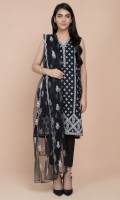 Printed Wider Width Lawn Shirt(2.50m) Dyed & Embroidered Poly Net Dupatta(2.50m) Dyed Cambric Shalwar(2.50m)