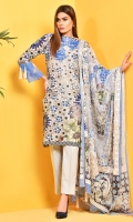 Digital Printed Wider Width cotton lawn shirt(2.65M) Digital Printed cotton lawn dupatta(2.5M) Dyed cambric shalwar(2.5M)